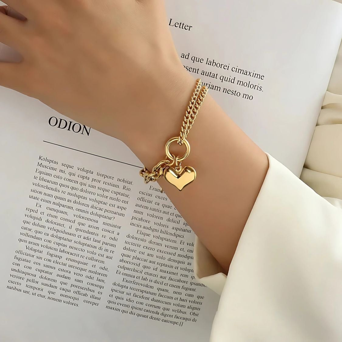 love heart chain bracelet for women