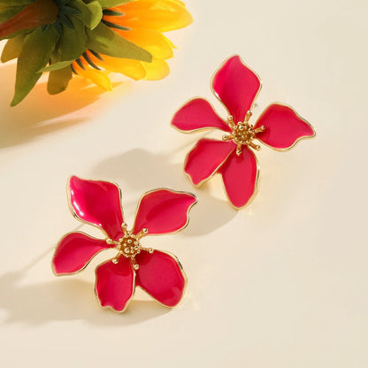 multicolor flower stud earrings for women