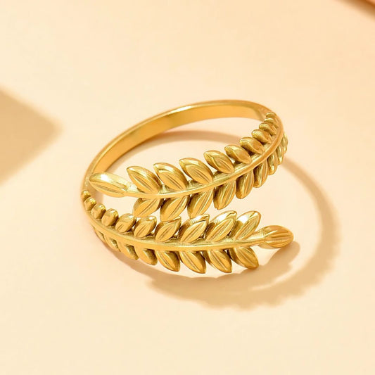 olive leaf ring for women
