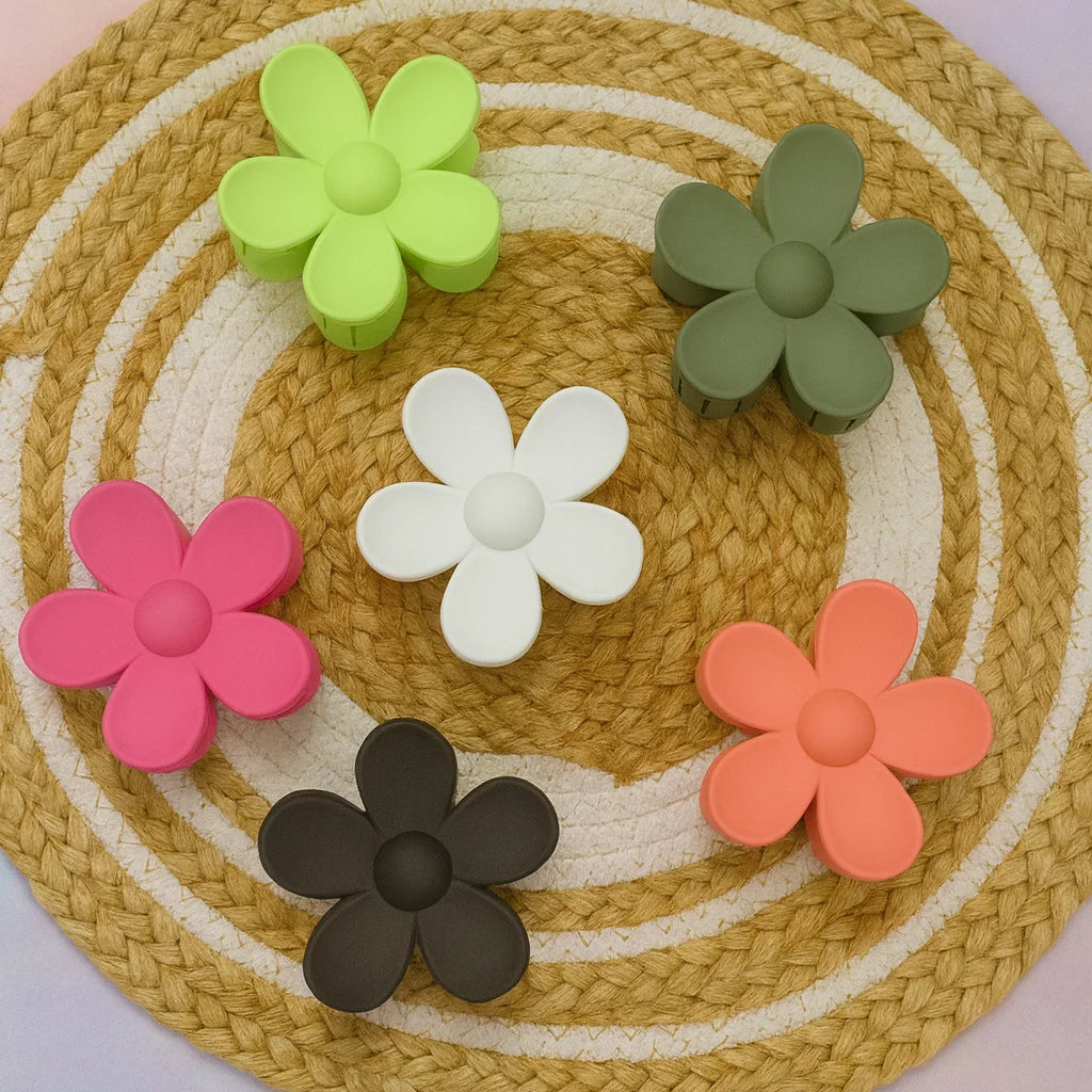 pastel flower hair claw clips set of 4 for women strong hold multicolor hair accessories