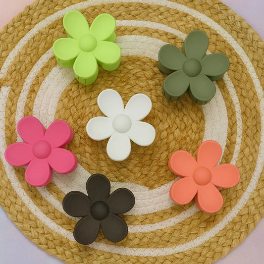 pastel flower hair claw clips set of 4 for women strong hold multicolor hair accessories