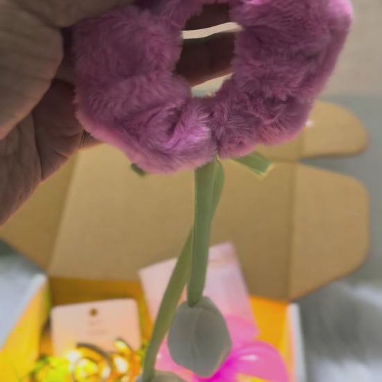 Trendy Pink Tulip Scrunchie