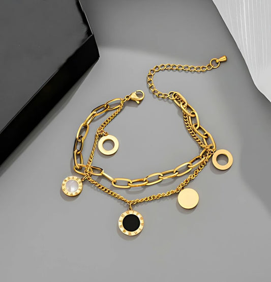 black white roman numeral bracelet for women