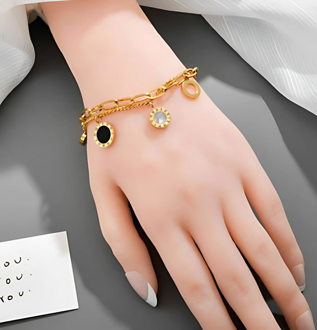 black white roman numeral bracelet for women