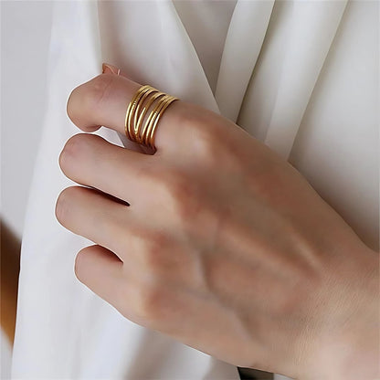seven layer stacked ring for women