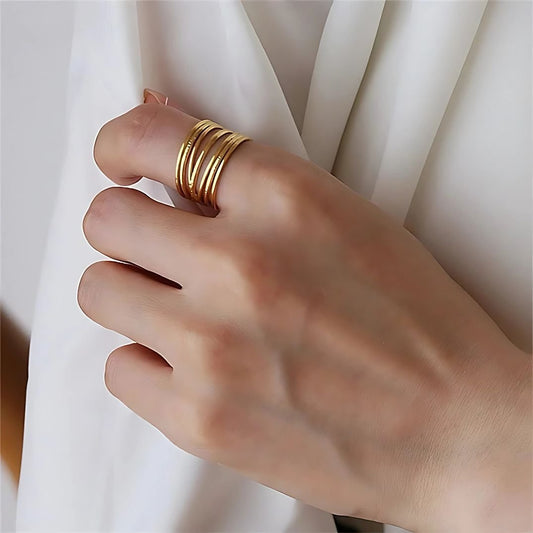 seven layer stacked ring for women