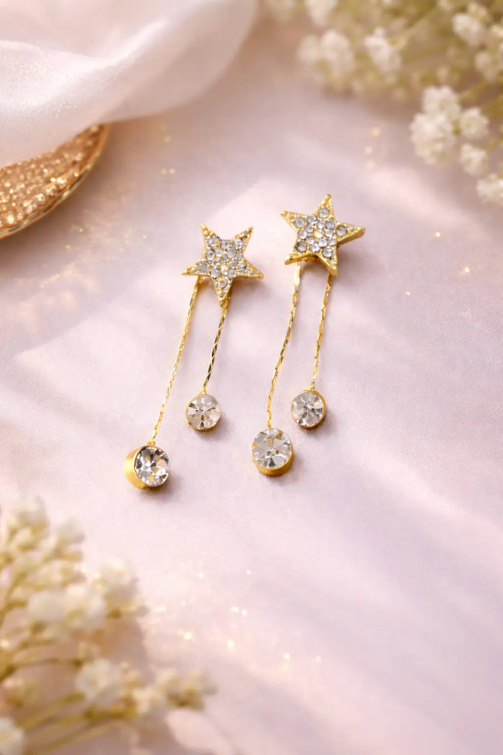 star zirconia earrings