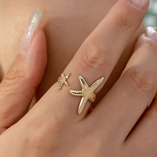 adjustable starfish ring for women