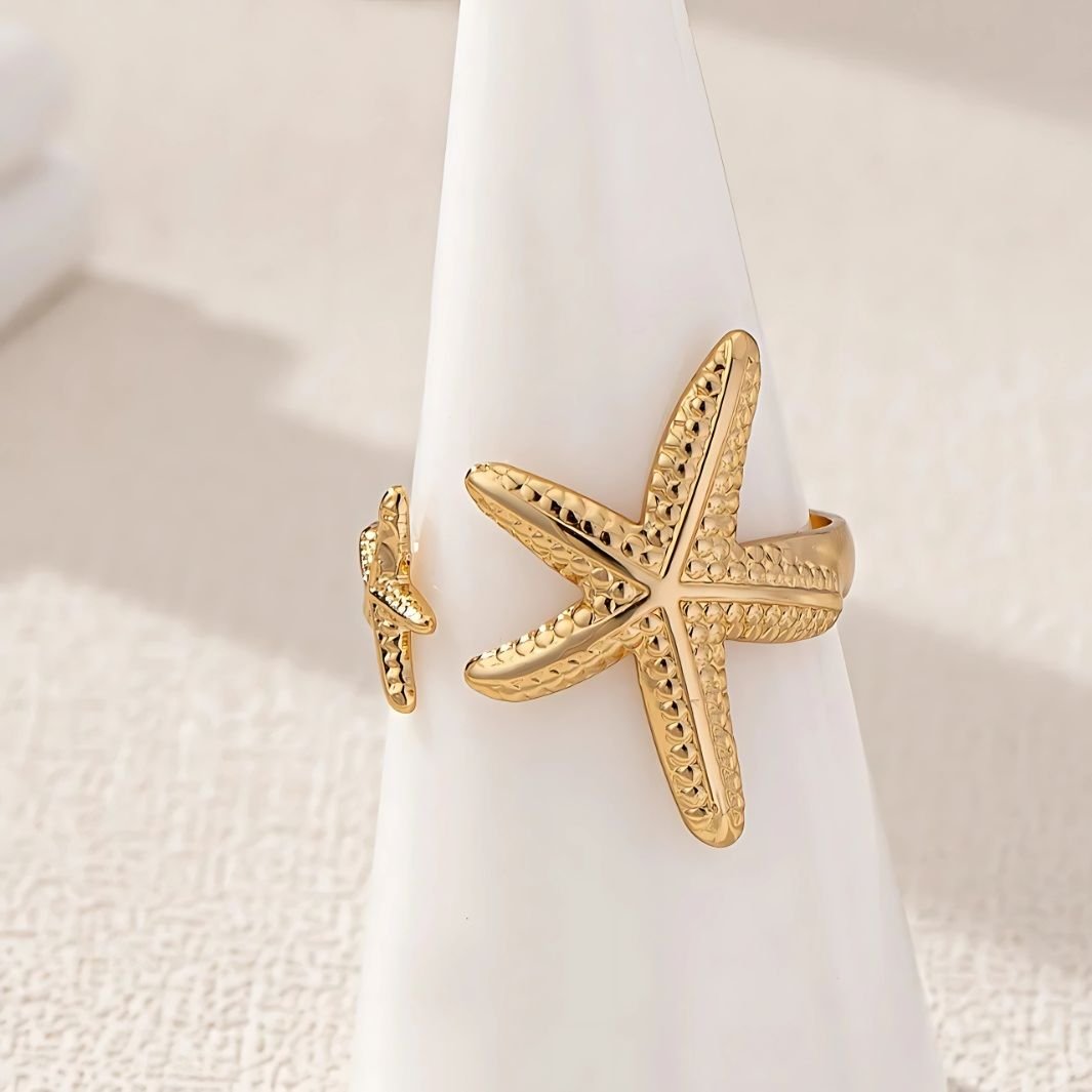 adjustable starfish ring for women