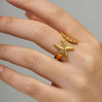 starfish shell ring for women ocean style