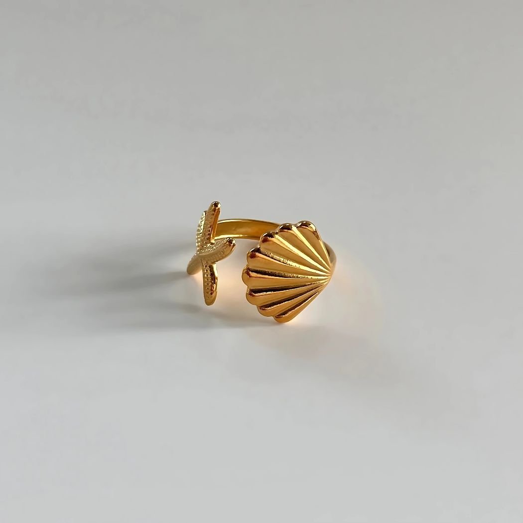 starfish shell ring for women ocean style
