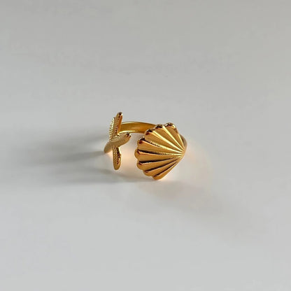 starfish shell ring for women ocean style