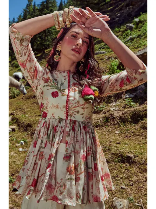 Floral Peplum Top & Palazzo
