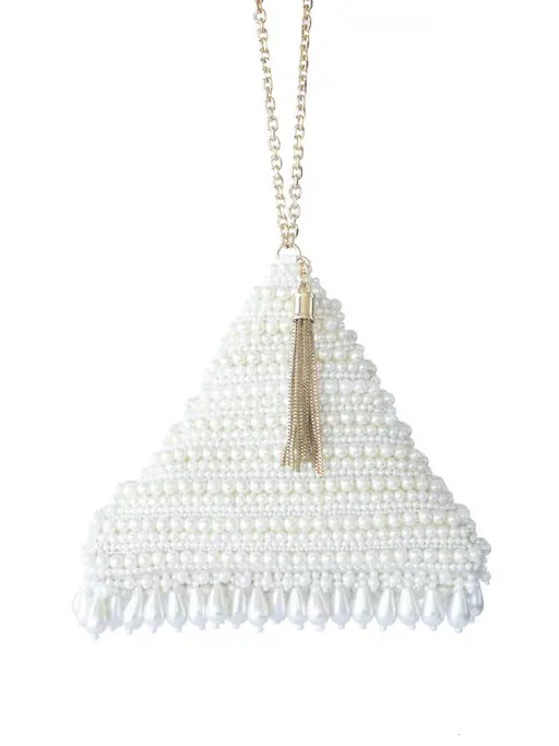 Cream Perla Pyramid Bag