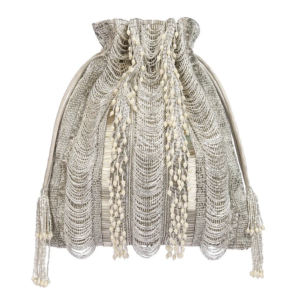 Lustrous Silver Potli
