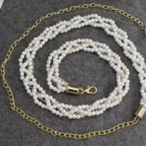Women White Metal Belt