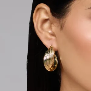 Gold Twisted Hoop Earrings