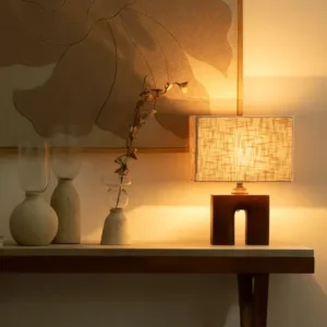 Gren Wooden Table Lamp Arch with Shade